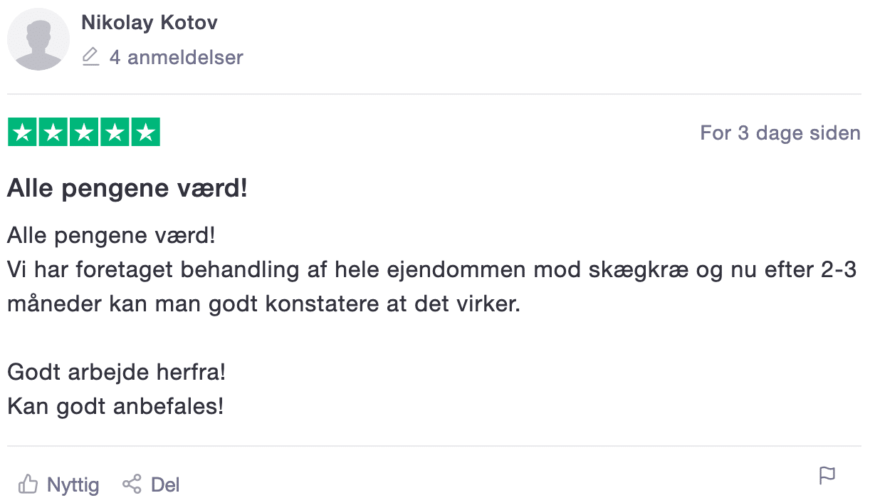 Trustpilot skægkræ anmeldelse